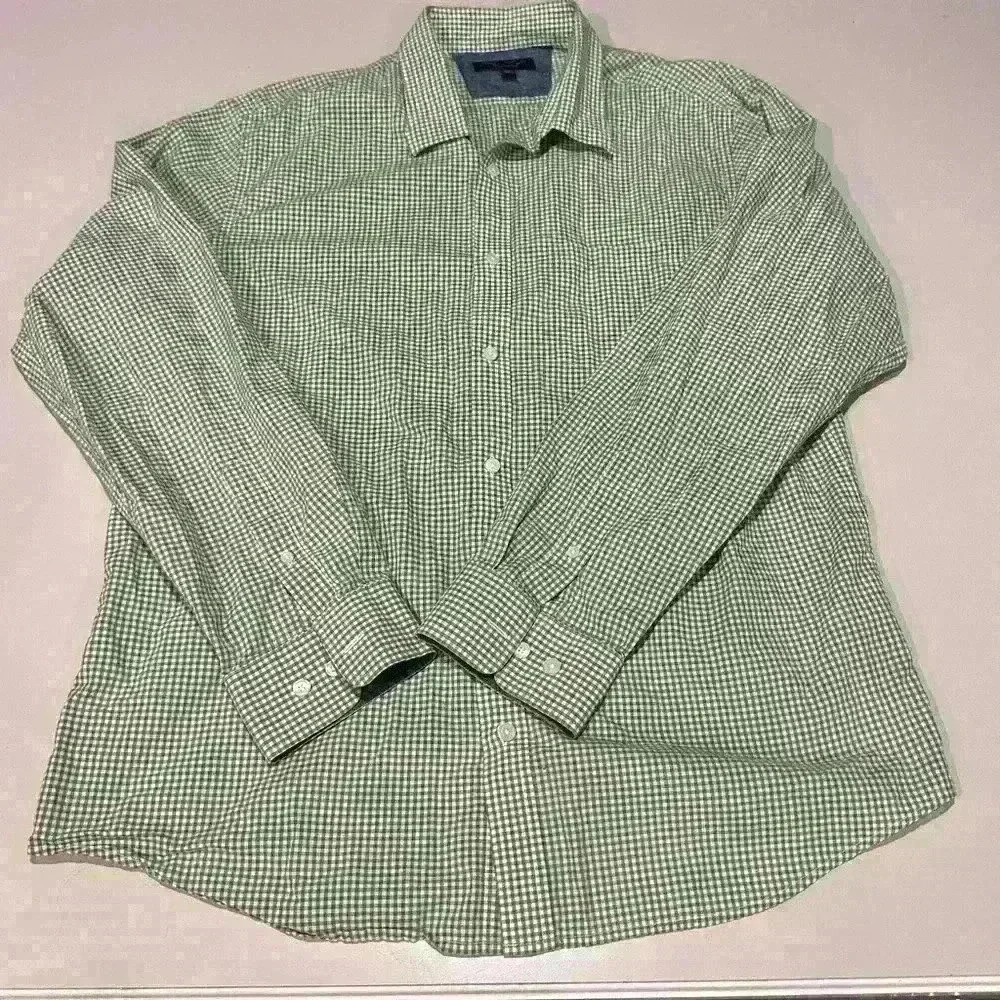 Banana Republic Green Checkered Button Down Shirt Size XL